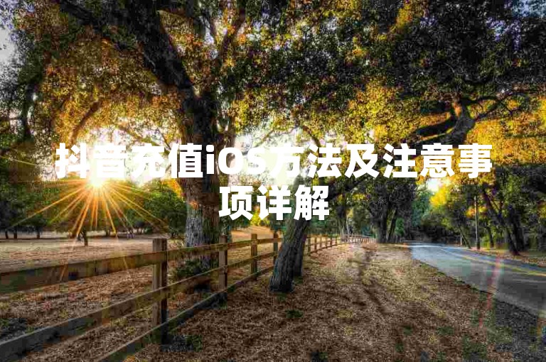 抖音充值iOS方法及注意事项详解
