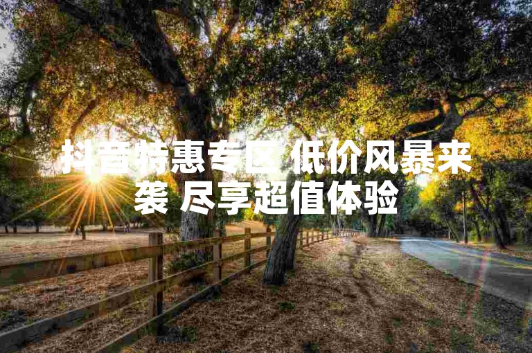 抖音特惠专区 低价风暴来袭 尽享超值体验