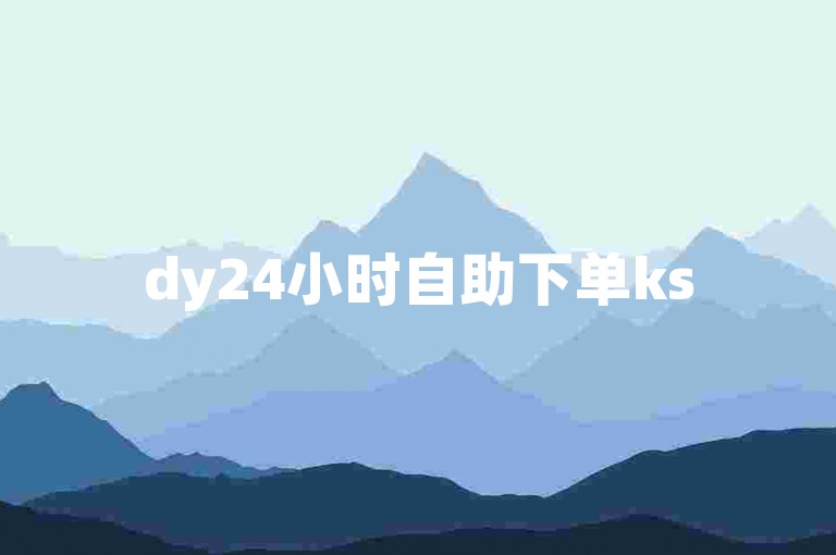 dy24小时自助下单ks