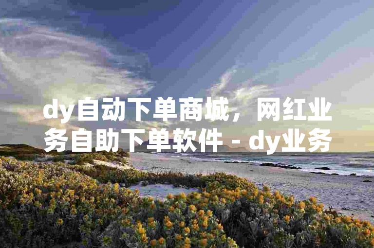 dy自动下单商城，网红业务自助下单软件 - dy业务低价货源平台 - 抖音真人粉丝渠道 稳定不掉粉
