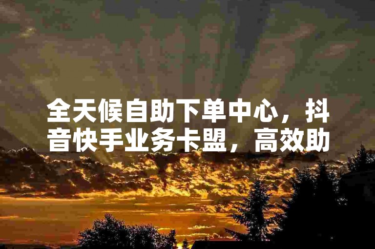 全天候自助下单中心，抖音快手业务卡盟，高效助力流量增长