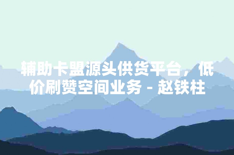 辅助卡盟源头供货平台，低价刷赞空间业务 - 赵铁柱资源站 - 点赞秒速到账