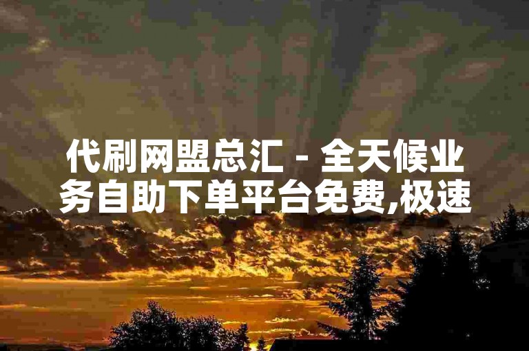 代刷网盟总汇 - 全天候业务自助下单平台免费,极速24小时业务自动下单平台 - 即时秒单业务平台