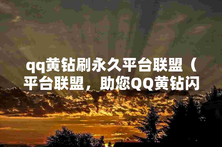 qq黄钻刷永久平台联盟（平台联盟，助您QQ黄钻闪耀不停！）