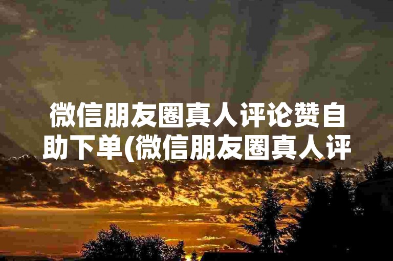 微信朋友圈真人评论赞自助下单(微信朋友圈真人评论赞在线选购)