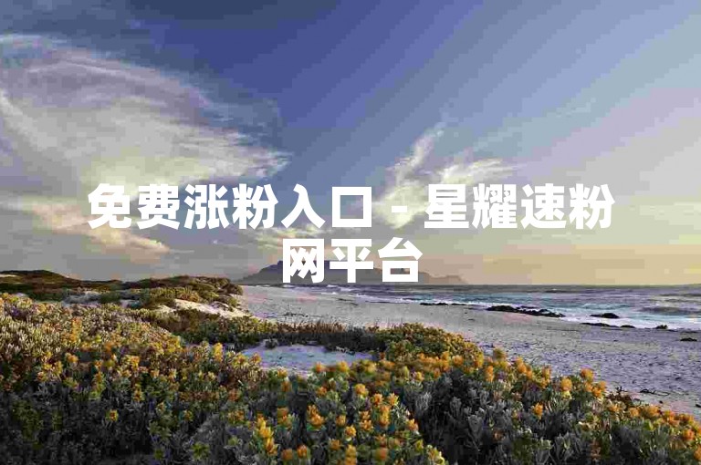 免费涨粉入口 - 星耀速粉网平台