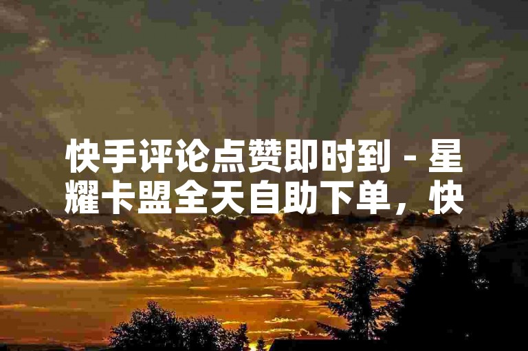 快手评论点赞即时到 - 星耀卡盟全天自助下单，快手业务平台 - 抖音call服务官网