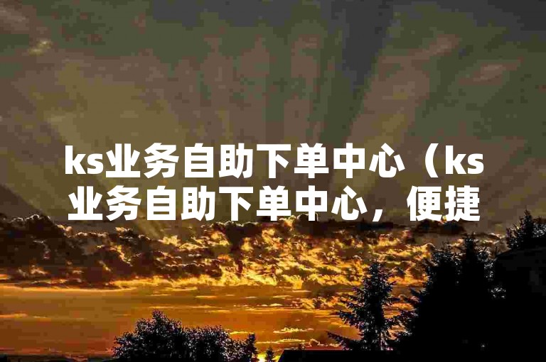 ks业务自助下单中心（ks业务自助下单中心，便捷省心的一站式服务站点）