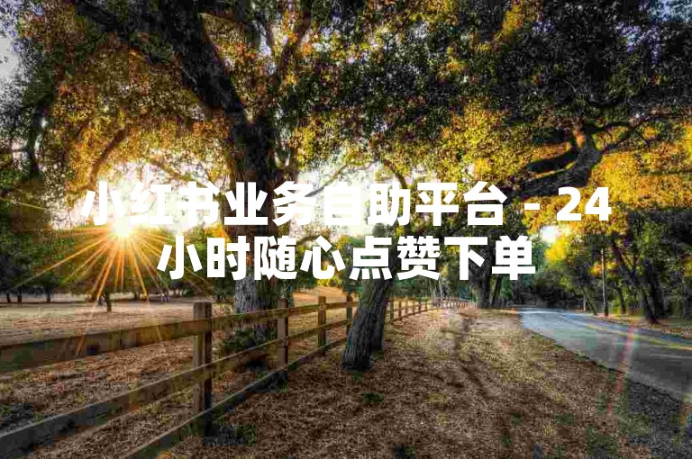 小红书业务自助平台 - 24小时随心点赞下单