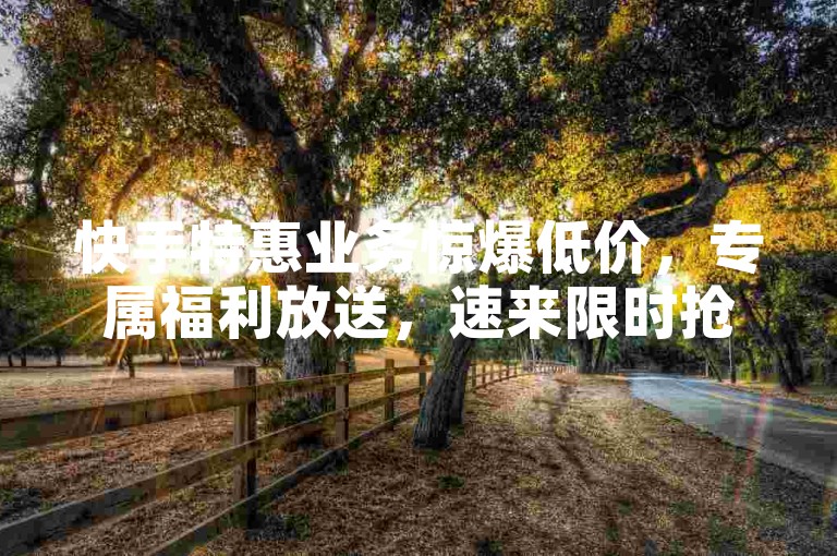 快手特惠业务惊爆低价，专属福利放送，速来限时抢购