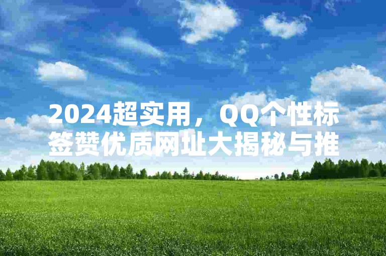 2024超实用，QQ个性标签赞优质网址大揭秘与推荐