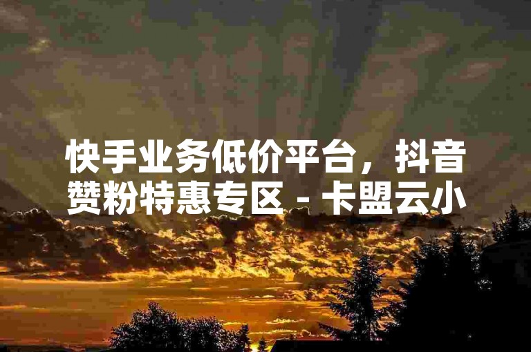 快手业务低价平台，抖音赞粉特惠专区 - 卡盟云小店，业务优惠大揭秘
