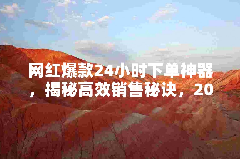 网红爆款24小时下单神器，揭秘高效销售秘诀，2025年必备营销工具！