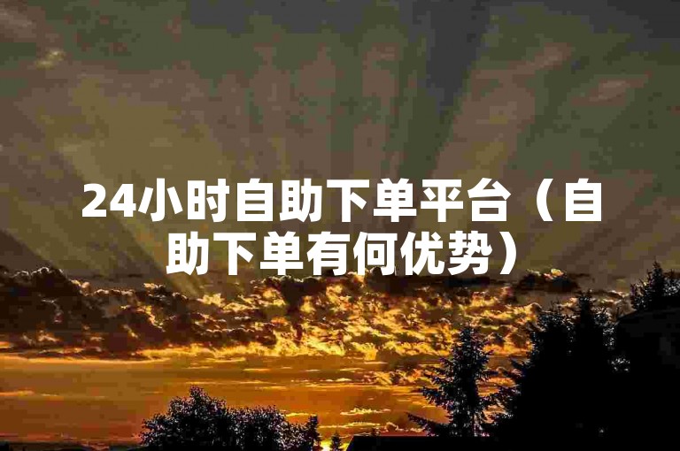 24小时自助下单平台（自助下单有何优势）