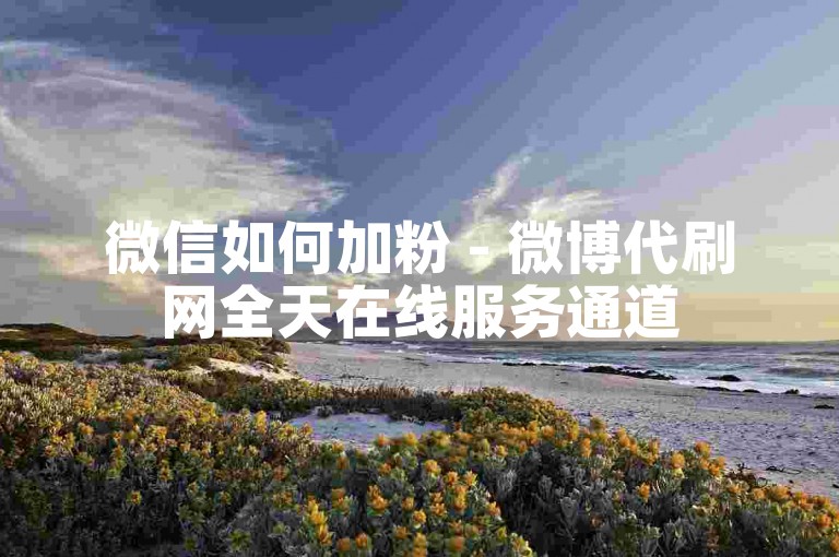 微信如何加粉 - 微博代刷网全天在线服务通道