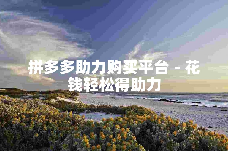 拼多多助力购买平台 - 花钱轻松得助力