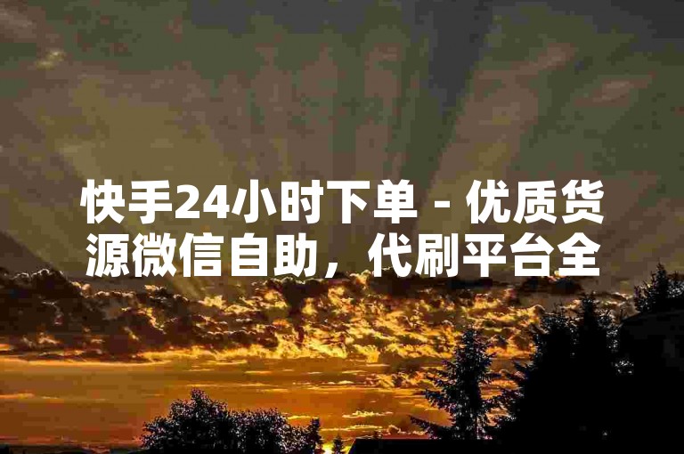 快手24小时下单 - 优质货源微信自助，代刷平台全天接单 - 1元2000赞轻松购