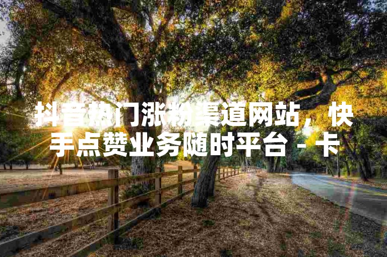 抖音热门涨粉渠道网站，快手点赞业务随时平台 - 卡盟特惠自助下单 - 快手点赞24小时低价超给力!