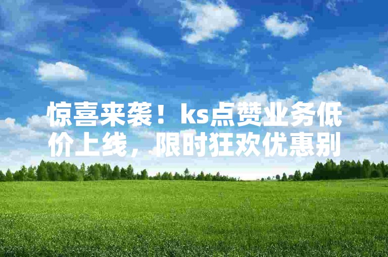 惊喜来袭！ks点赞业务低价上线，限时狂欢优惠别错过