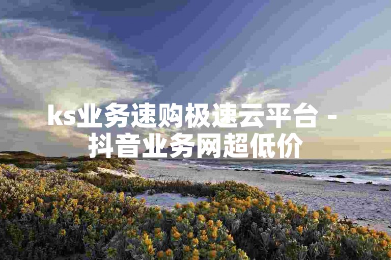 ks业务速购极速云平台 - 抖音业务网超低价